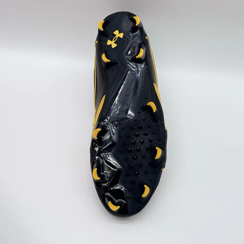 Size 11.5M- Under Armour Yard Icon Low TPU Black/Yellow Baseball Cleats Microtip